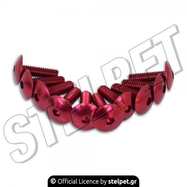 Βίδες αλουμινίου 5x20mm σετ 10τμχ κόκκινες 
