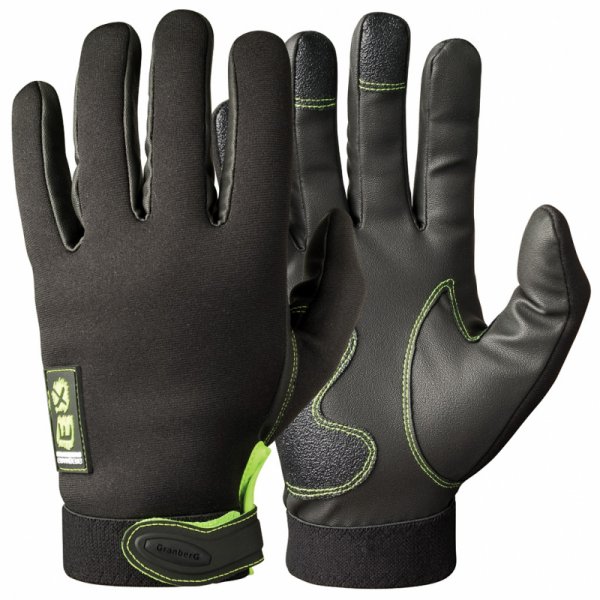 Γάντια μηχανής Granberg EX neoprene 107.8888 μαύρα / πράσινα