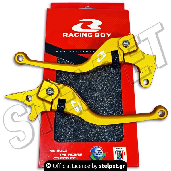 Μανέτες ζευγάρι Yamaha Crypton-X 135 S1 χρυσές Racing Boy