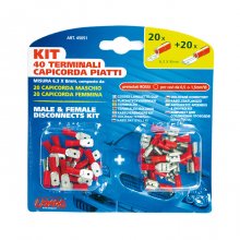 Φισάκια αρσενικά - θηλυκά κόκκινα 6,3 x 0,8mm Lampa 4505.1-LΜ