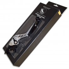 Μανέτα φρένου ρυθμιζόμενη σπαστή Yamaha Crypton-X 135 ασημί-μαύρη Shark