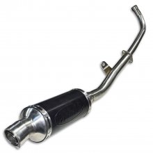 Εξάτμιση ολόσωμη κοντή inox στρογγυλή μαύρη Honda Supra-X 125 Protecht