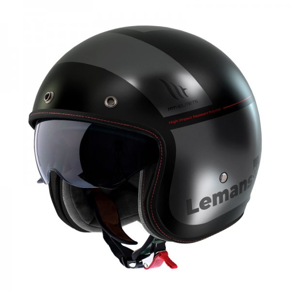 ΚΡΑΝΟΣ LE MANS 2 SV ECE22.06 QUALITY B2 BLACK/GREY MATT + ΦΙΜΕ ΖΕΛΑΤΙΝΑ XL
