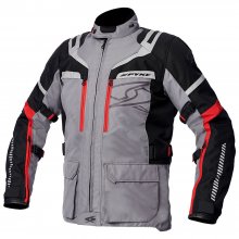 Μπουφάν μηχανής Spyke Meridian Dry Tecno γκρι/μαύρο/κόκκινο