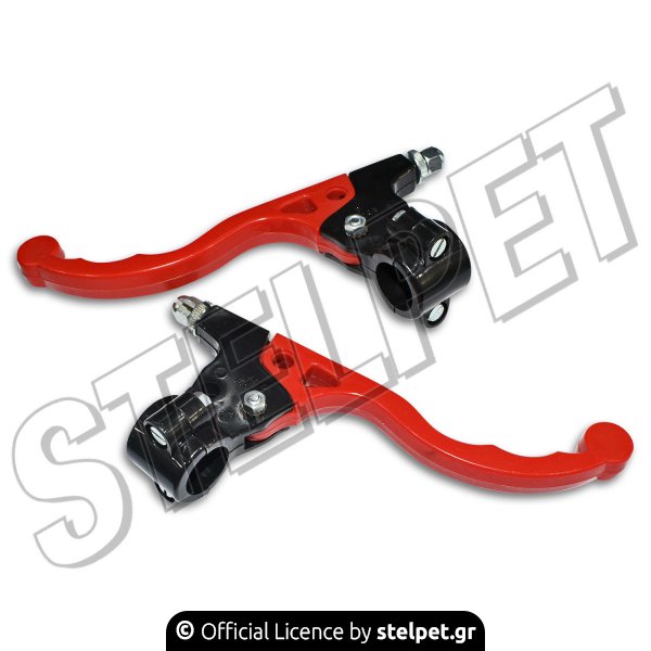 Μανέτες ζευγάρι με βάση universal enduro κόκκινες