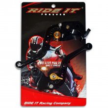 Μανέτες ζευγάρι ρυθμιζόμενες Kawasaki ZX6R / Z1000 GEN1 μαύρες Ride It