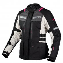 Μπουφάν μηχανής γυναικείο Nordcode Rhyno EN 17092 μαύρο - γκρι ανοιχτό