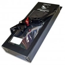 Μανέτα δεξιά ρυθμιζόμενη σπαστή Honda Supra 100 / Innova 125 μαύρη - κόκκινη Shark