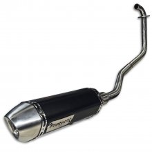 Εξάτμιση εξάγωνη ολόσωμη inox με μαύρη μπούκα Sym VF 185 Protecht 