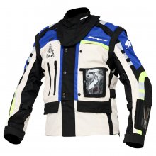 Μπουφάν μηχανής Spyke Namib Xtr Γκρι/Μπλε/Fluo Kίτρινο