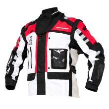 Μπουφάν μηχανής Spyke Namib Xtr Μαύρο/Λευκό/Γκρι/Κόκκινο