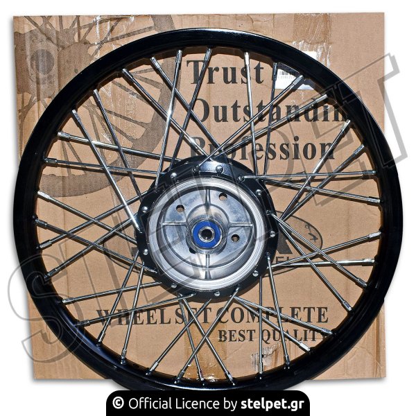 Ζάντα πίσω μαύρη κομπλέ Yamaha Crypton R 115 Solar