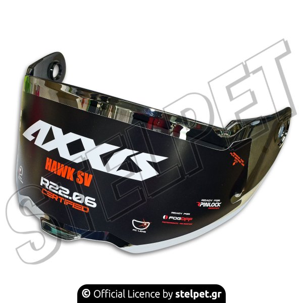 Ζελατίνα κράνους Axxis Hawk & Panther  V-31 100% Max Vision Mirror Silver