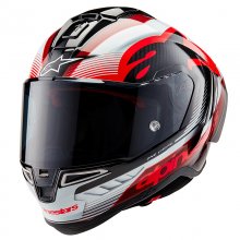 ΚΡΑΝΟΣ ALPINESTARS SUPERTECH R10 TEAM CARBON ΚΟΚΚΙΝΟ - ΜΑΥΡΟ 1352