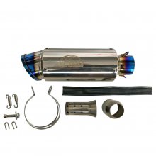 Τελικό εξάτμισης Universal μπλε / ασημί M- 5432 Apido Racing