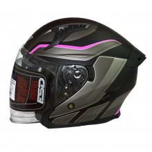 Κράνος open face / jet FSD 620  22.06 μαύρο ματ/γκρι/φούξια