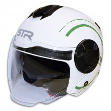 Κράνος Jet STR TRON 2 Λευκό Πράσινο