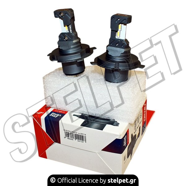 ΛΑΜΠΑ H4 12V 60W 5.600LM + 400% LED CAN BUS HYBRID SERIES AMIO 2TEM