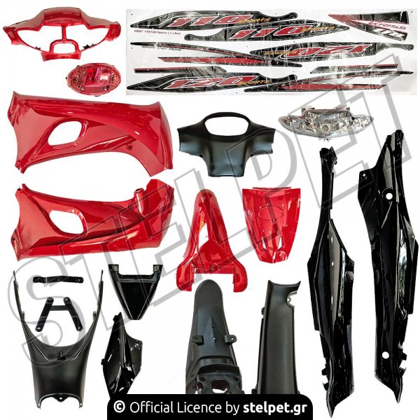 ΚΟΥΣΤΟΥΜΙ MODENAS KRISS 125 ΚΑΡΜΠΥΡΑΤΕΡ (KRISS120) ΚΌΚΚΙΝΟ/ΜΑΥΡΟ 17 ΤΕΜ.