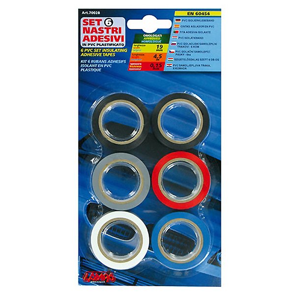 ΜΟΝΩΤΙΚΕΣ ΤΑΙΝΙΕΣ 19mm x 4.5m ΔΙΑΦΟΡΑ ΧΡΩΜΑΤΑ ΣΕΤ 6ΤΕΜ