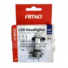 Λάμπες ζευγάρι H7/H18 60W 6.500K 5.600LM +400% LED CAN BUS HYBRID SERIES AMIO