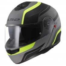 Κράνος Flip Up LS2 Strobe II MONZA 22.06 Μαύρο/Γκρι/Κίτρινο Fluo