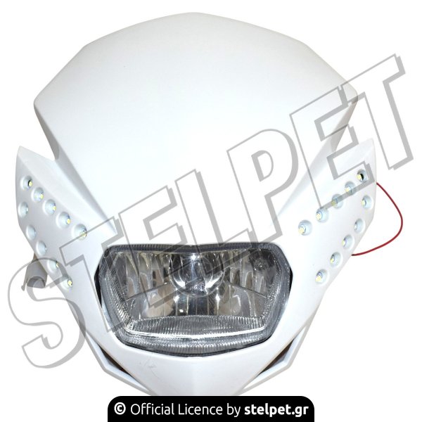 ΜΑΣΚΑ ΦΑΝΟΥ ENDURO YP-00-08 ΑΣΠΡΗ ΜΕ LED DOD ROC