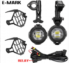 Προβολάκια αλουμινίου LED σετ με καλώδια (2 X 20W)  4000 Lumen 6000 kelvin & γριλια προστασιας