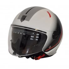 Κράνος STR GP1 Jet ΑΣΠΡΟ / ΜΑΥΡΟ / ΚΟΚΚΙΝΟ