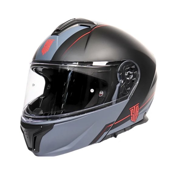 ΚΡΑΝΟΣ ΣΠΑΣΤΟ STR VELOCE 2πλη ΖΕΛΑΤΙΝΑ BLACK/GREY/RED MATT GRAPHICS (2XL)