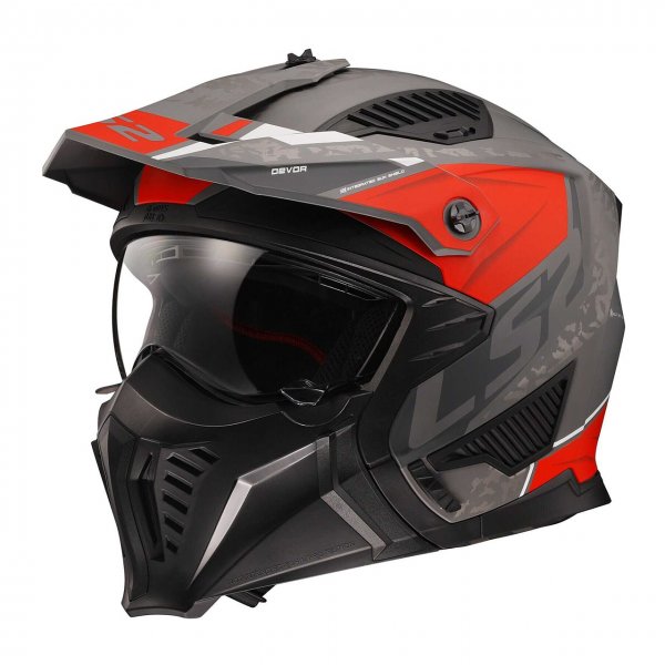 ΚΡΑΝΟΣ O/F LS2 606 DRIFTER DEVOR 22.06 MAT Ασημί/Γκρι/Κόκκινο Πολυμορφικό 