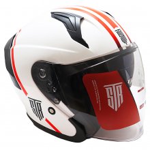 Κράνος Jet STR URBANO ΔΙΠΛΗ ΖΕΛΑΤΙΝΑ Άσπρο-Κόκκινο