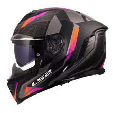 ΚΡΑΝΟΣ FULL FACE LS2 STORM III 22.06 SPORTY Γκρί / Μωβ