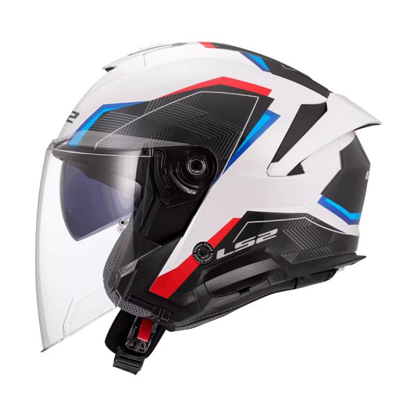 Κράνος jet LS2 618.20 VERSO II 22.06 AIR Άσπρο/Μπλέ/Κόκκινο